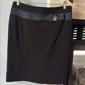 Elegant Black Skirt with Buckle Detail